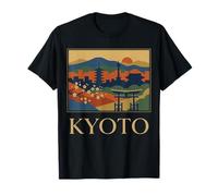 Kyoto Giappone Sakura Tempio Skyline Cherry Blossom Grafica Maglietta