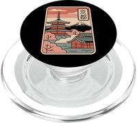 Kyoto Giappone Vintage Mt Fuji Temple Retro Kanji Design PopSockets PopGrip per MagSafe