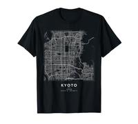 Kyoto Mappa Città Giappone Strade e Coordinate Maglietta