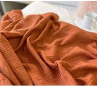KyraHome Coperta in 100% mussola di cotone biologico, 152,4 x 203,2 cm, per divano, adulti, tinta a mano, traspirante, morbida, accogliente, leggera, per tutte le stagioni (terracotta)