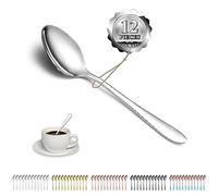 Kyraton Cucchiaini 12 pezzi 14cm cucchiaini in acciaio inossidabile, cucchiaio da dessert, cucchiaino d'oro, cucchiaio d'argento