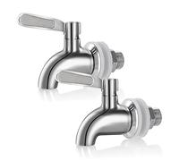 Kyraton Rubinetti per distributore di acqua potabile 2 pezzi, rubinetto di ricambio per distributore di bevande in acciaio inox, durevole e senza perdite