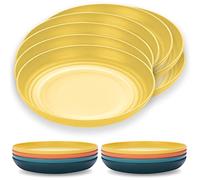 Kyraton servizio piatti in plastica 8 pezzi 23cm, piatti leggeri infrangibili e riutilizzabili Piatti da Cena Leggeri Pasta e Dumpling Microonde Safe BPA Free lavabile in lavastoviglie
