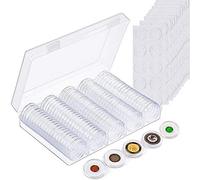 Kyrio 100PCS Contenitore per capsule per monete da 30 mm Contenitore per monete in plastica Proteggi guarnizione Custodia per monete con scatola organizer per la raccolta di monete Misura 5 dimensioni