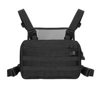 Kyrio Tactical Chest Rig Molle Radio Pettorina Harness Holder Holster Vest per radio bidirezionale Walkie Talkies Nero (Nero)