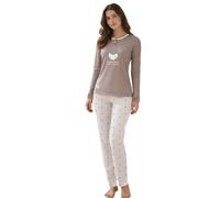 Kyros 3108 Pigiama Donna Lungo Invernale 100% Cotone Interlock