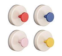 KYSUN 4 Ganci a Ventosa Colorati Dopamine, Ganci Per Asciugamani da Bagno Impermeabili e Resistenti All'umidità, Ganci Multifunzionali Per Bagno e Cucina Senza Fori (Rosa + Rosso + Giallo + Blu)