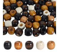 KYSUN 500 Pezzi Perline di Legno con Grande Foro, Perline in Legno Naturale, Perline di Legno Totonde, Palline di Legno per Lavoretti, Perline Legno per Artigianato DIY Collana Decorazioni, 12x11mm