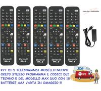 KYT 5 Pz Telecomandi universali Bravo programmabili + Programmatore e Batterie