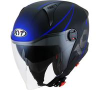 KYT D-City Colorful, casco jet M male Opaco Nero/Grigio/Blu