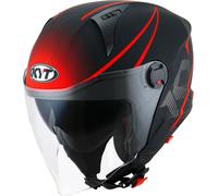 KYT D-City Colorful, casco jet M male Opaco Nero/Grigio/Rosso
