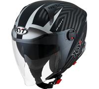 Casco Jet KYT D-CITY Lucent Matt Black/Silver Taglia:XS
