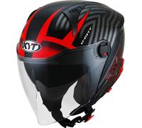 KYT D-City Lucent Casco Jet, nero-rosso, taglia L per maschi