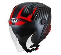 KYT D-City Lucent E06 Casco Moto (Nero/Rosso), L (59)