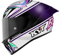 KYT KX-1 Race GP Bastianini Replica 2024, casco integrale XL male Bianco/Lilla/Fucsia/Verde