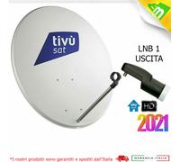 KYT PARABOLA 80 CM ACCIAIO ANTENNA SATELLITARE PER SKY,TIVUSAT+ LNB 1 USCITA