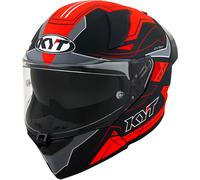 KYT R2R LED, casco integrale S male Opaco Nero/Rosso/Grigio