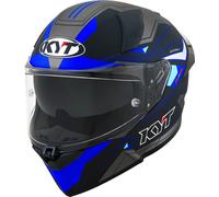 KYT R2R Led Casco, nero-blu, taglia M per maschi