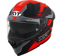 KYT R2R Led Casco, nero-rosso, taglia XL per maschi