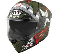 KYT R2R MAX Assault, casco integrale XXL male Opaco Verde Scuro/Grigio/Bianco