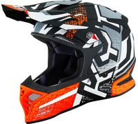 Casco Off-Road KYT SKYHAWK HYPERFLOW Matt Grey/Orange Taglia:S