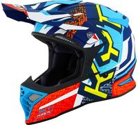 Casco Off-Road KYT SKYHAWK HYPERFLOW Matt Light Blue/Red Taglia:M