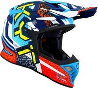 KYT Skyhawk Hyperflow, casco da motocross XS male Opaco Blu/Rosso/Giallo