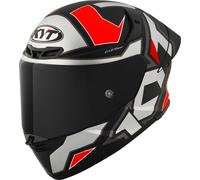 KYT TT-Revo Electron Casco, Grigio opaco/rosso, Taglia XXL (63)