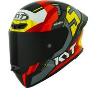 KYT TT-Revo Flux Casco, rosso/giallo, Taglia S (55/56)