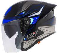 Casco Jet KYT TTR-JET Led Black/Blue Taglia:M