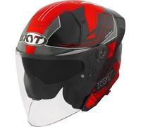 KYT TTR-Jet Led Casco Jet, nero-rosso, taglia XS per maschi