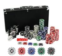 Kyto Set da poker da 300 pezzi, ideale per Texas Hold Em, con custodia, fiches da poker e carte da poker, perfetto per professionisti, principianti e tavoli da poker da torneo