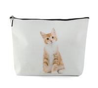 Kytpyi Borsa Cosmetica, Borsa Trucco da Viaggio, Gatto Carino Trousse Trucchi Donna per Amante dei Gatti come Regalo, Personalizzato Lino-cotone Pochette Trucchi per Vita Quotidiano Viaggio