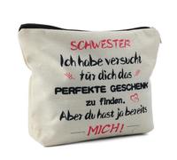 Kytpyi Borsa Cosmetica, Borsa Trucco da Viaggio, Personalizzato Trousse Trucchi Donna per le Sorelle dei Migliori Amici, Portatile Moda Pochette Trucchi come Compleanno Addio Fest Regalo (Parole)