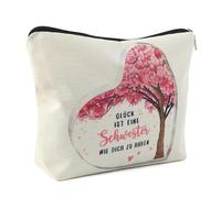 Kytpyi Borsa Cosmetica, Borsa Trucco da Viaggio, Personalizzato Trousse Trucchi Donna per le Sorelle dei Migliori Amici, Portatile Moda Pochette Trucchi come Compleanno Addio Fest Regalo (Cuore)