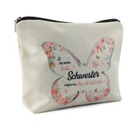 Kytpyi Borsa Cosmetica, Borsa Trucco da Viaggio, Personalizzato Trousse Trucchi Donna per le Sorelle dei Migliori Amici, Portatile Moda Pochette Trucchi come Compleanno Addio Fest Regalo (Farfalla)