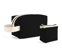 Kytpyi Borsa Cosmetica, Trousse Trucchi Donna, 2 Pezzi Delicato Corduroy Pochette Trucchi con Scompartimento Maneggiare, Portatile Portatrucchi da Viaggio Donna per Vita Quotidiana Viaggio (Nero)