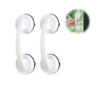 Kytpyi maniglia ventosa, handy grasp pro, 2PCS Maniglie Antiscivolo Forte Aspirazione Per Anziani, Maniglione Ventosa Per Porta Scorrevole Per Porte In Vetro, Maniglione Per Doccia Portatile (Bianco)