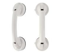 Kytpyi Maniglie Ventosa da Bagno, Maniglia per Doccia, 2 Pezzi Maniglia Doccia Rimovibile Riutilizzabile, Nessuna Perforazione Maniglione con Ventosa per Finestra Porta in Vetro Credenza (Bianco)
