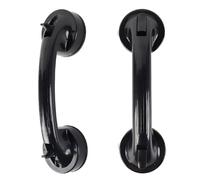 Kytpyi Maniglie Ventosa da Bagno, Maniglia per Doccia, 2 Pezzi Maniglia Doccia Rimovibile Riutilizzabile, Nessuna Perforazione Maniglione con Ventosa per Finestra Porta in Vetro Credenza (Nero)