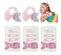 Kytpyi Mollette Capelli Bambina, 9 Pezzo Colorato Sirena Neonata Forcine con 2 Pezzo Elastici Bimba per Vita Quotidiana Giornata Scolastica Partito, Carino Accessori Capelli Bambina per Regalo (Rosa)