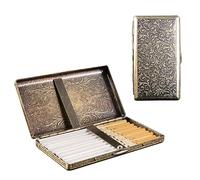 Kytpyi Porta Sigarette, Portasigarette, Porta Sigaretta, Portasigarette Portatile Vintage Elegante in Metallo, Portatabacco da Donna, Contiene 20 Sigarette, 10.3 x 6 x 1.7cm (Oro)