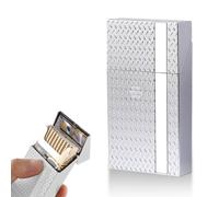 Kytpyi Portasigarette, Porta Sigarette, Personalizzato Porta Sigaretta in Plastica per 16~20 Sigarette, Elegante Portatile Resistenza alla Caduta Porta Sigaretta Donna Uomo per Regalo (Argento)