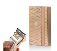 Kytpyi Portasigarette, Porta Sigarette, Personalizzato Porta Sigaretta in Plastica per 16~20 Sigarette, Elegante Portatile Resistenza alla Caduta Porta Sigaretta Donna Uomo per Regalo (Oro)