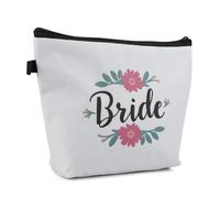 Kytpyi Sposa Borsa Cosmetica, Borsa Trucco da Viaggio, Tema del Matrimonio Trousse Trucchi Donna per Spose, Personalizzato Portatile Pochette Trucchi come Nozze Luna di Miele Festa Regalo