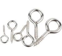 KYUEPONG Ganci a vite, Gancio for vite autofilettante con anello ad occhio di montone, gancio in ferro for appendere l'anello(Circle,12 5pcs)