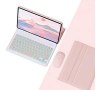 KYVELO Custodia per Tastiera con Mouse per Xiaomi Pad 6 / Pad 6 PRO 11 Pollici 2023, retroilluminata a 7 Colori, Tastiera Bluetooth Wireless Staccabile, Custodia Folio Leggera e Portatile,Rosa