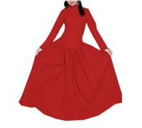 KYXSPINWARDPV Guaina Abito Lungo Donna Manica Lunga In Pelle PVC Mezzo Collo Alto Pieghe Maxi Abiti Vestidos Personalizzazione, Rosso, 3XL