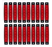 KYYET Luci laterali a LED 6 LED 2835 SMD Liquidazione Lampade per Camion Rimorchio Campervan Pickup Trattore Camion SUV Barca 12V DC Antiurto (20 pezzi rosso)