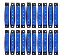KYYET Luci laterali a LED 6 LED 2835 SMD Liquidazione Lampade per Camion Rimorchio Campervan Pickup Trattore Camion SUV Barca 12V DC Antiurto (20 pezzi blu)
